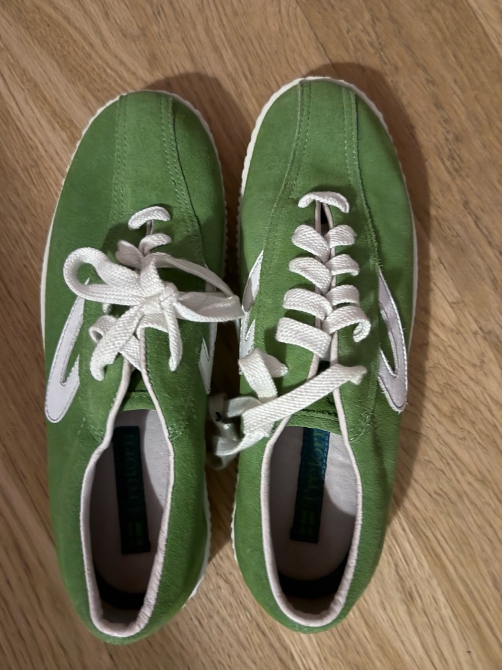 Tretorn Green Suede womens Casual Sneakers with White Accent